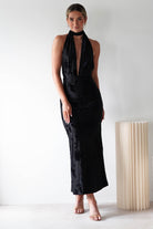 Tara Floral Jacquard Maxi Dress | Black | Oh Hello Clothing | XS (6)