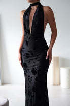 Tara Floral Jacquard Maxi Dress | Black | Oh Hello Clothing | XS (6)