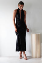 Tara Floral Jacquard Maxi Dress | Black | Oh Hello Clothing | XS (6)
