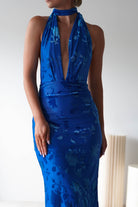 Tara Floral Jacquard Maxi Dress | Royal Blue | Oh Hello Clothing | XS (6)