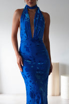 Tara Floral Jacquard Maxi Dress | Royal Blue | Oh Hello Clothing | XS (6)