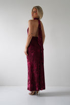 Tara Floral Jacquard Maxi Dress | Wine | Oh Hello Clothing | XS (6)