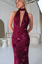 Tara Floral Jacquard Maxi Dress | Wine | Oh Hello Clothing | XS (6)