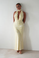 Tara Floral Jacquard Maxi Dress | Yellow | Oh Hello Clothing | XS (6)