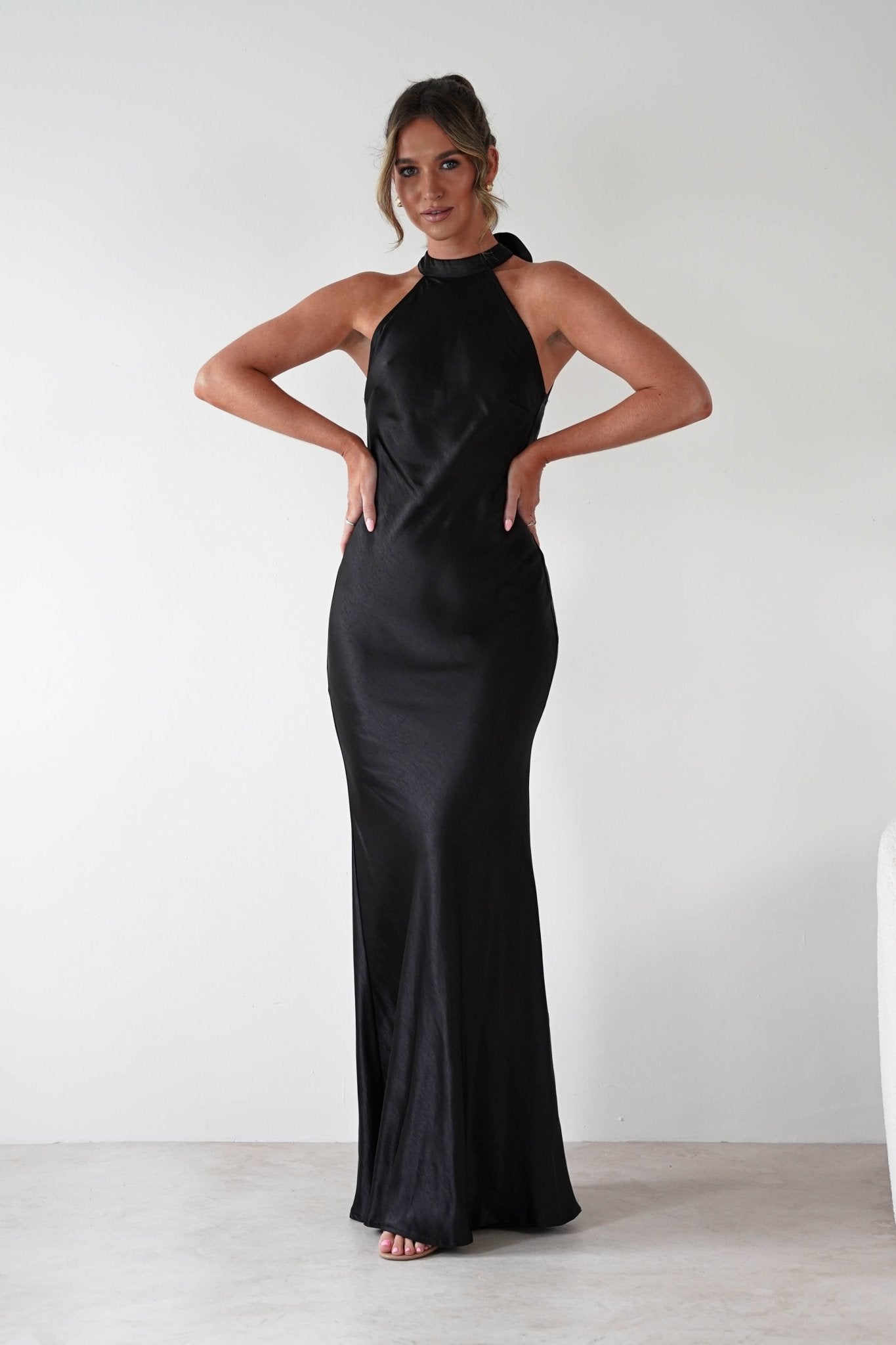 Taylee Halterneck Maxi Dress | Black | Oh Hello Clothing | S (8)