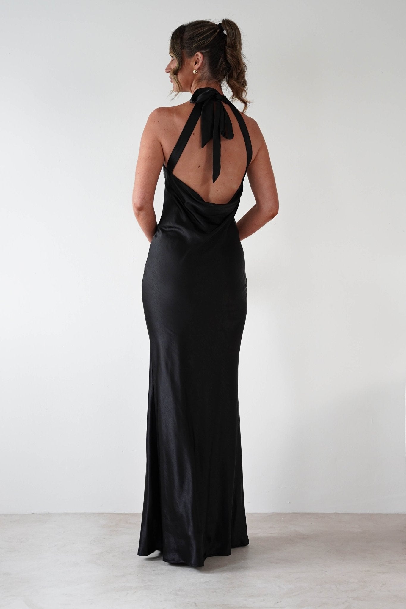 Taylee Halterneck Maxi Dress | Black | Oh Hello Clothing | S (8)