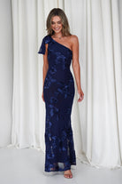 Thelma Floral Textured Maxi Dress | Navy | Oh Hello Clothing | S (8)