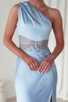 Valentina Soft Satin Maxi Dress | Blue | Oh Hello Clothing | XS (6)