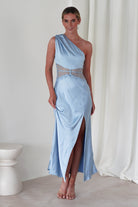 Valentina Soft Satin Maxi Dress | Blue | Oh Hello Clothing | XS (6)