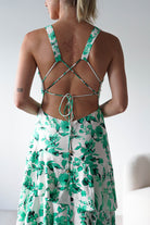 Varana Floral Ruffle Maxi Dress | Green | Oh Hello Clothing | XS (6)