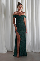 Vilma Sequin Mermaid Gown | Emerald Green | Oh Hello Clothing | S (8)