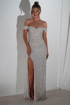 Vilma Sequin Mermaid Gown | Silver/Champange | Oh Hello Clothing | S (8)