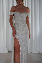 Vilma Sequin Mermaid Gown | Silver/Champange | Oh Hello Clothing | S (8)