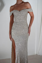 Vilma Sequin Mermaid Gown | Silver/Champange | Oh Hello Clothing | S (8)