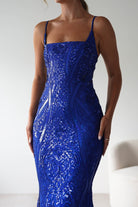 Zerlina Embellished Mermaid Maxi Dress | Royal Blue | Oh Hello Clothing | S (8)
