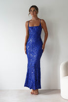 Zerlina Embellished Mermaid Maxi Dress | Royal Blue | Oh Hello Clothing | S (8)