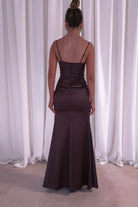 Ziah Soft Satin Gown | Chocolate | Oh Hello Clothing | S (8)