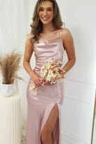 Love Silky Satin Gown | Blush | Oh Hello Clothing | XS (6)