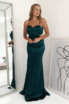 Addison Satin Gown | Emerald Green | Oh Hello Clothing | S (8)