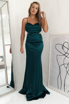 Addison Satin Gown | Emerald Green | Oh Hello Clothing | S (8)