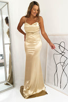 Addison Satin Gown | Gold | Oh Hello Clothing | S (8)