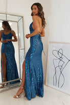 Alamour Sequin Luxe Gown | Lapis Blue | Oh Hello Clothing | XS (6)