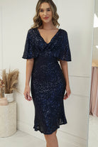 Alvara Sequin Midi Dress | Navy | Oh Hello Clothing | XS (6)