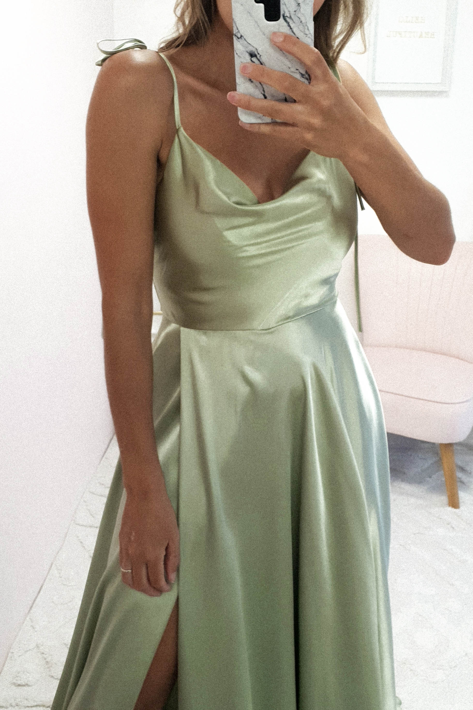 Anna Cowl Neckline Gown | Sage | Oh Hello Clothing | XS (6)