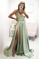 Anna Cowl Neckline Gown | Sage | Oh Hello Clothing | XS (6)