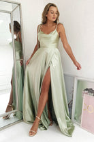 Anna Cowl Neckline Gown | Sage | Oh Hello Clothing | XS (6)