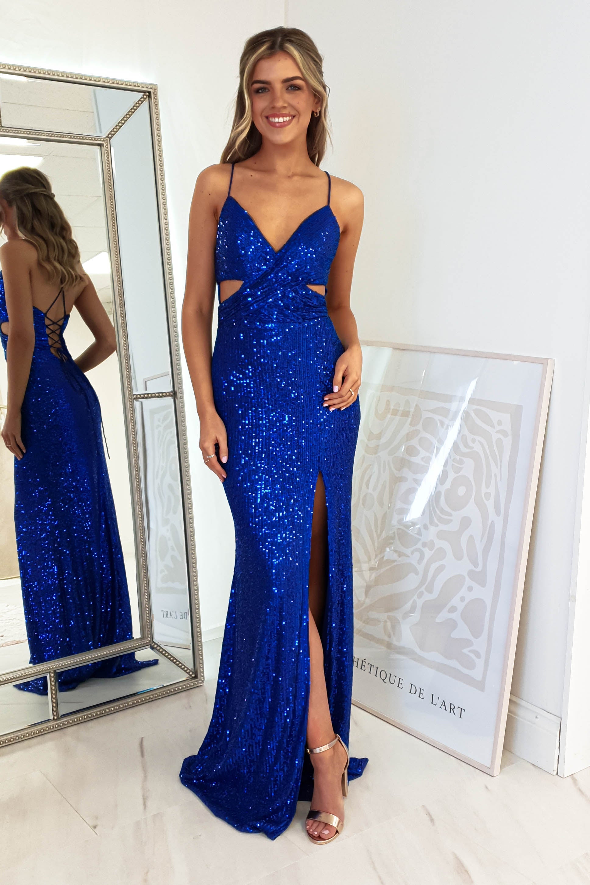 Apollo Bodycon Sequin Gown | Royal Blue | Oh Hello Clothing | XS (6)