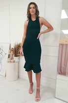 Sassy Halter Neck Bandage Dress | Forest Green | Oh Hello Clothing | S (8)