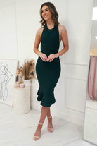 Sassy Halter Neck Bandage Dress | Forest Green | Oh Hello Clothing | S (8)