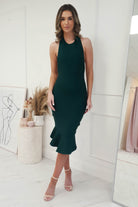 Sassy Halter Neck Bandage Dress | Forest Green | Oh Hello Clothing | S (8)
