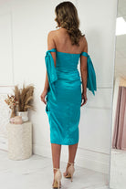 Avianna Satin Midi Dress | Aqua | Oh Hello Clothing | XS (6)