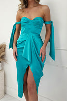 Avianna Satin Midi Dress | Aqua | Oh Hello Clothing | XS (6)