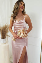 Love Silky Satin Gown | Blush | Oh Hello Clothing | XS (6)
