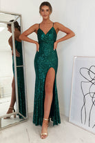 Mulan Sequin Gown | Emerald Green | Oh Hello Clothing | XS (6)