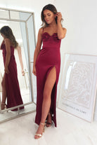 Ravella Soft Satin Maxi Dress | Burgundy | Oh Hello Clothing | XS (6)