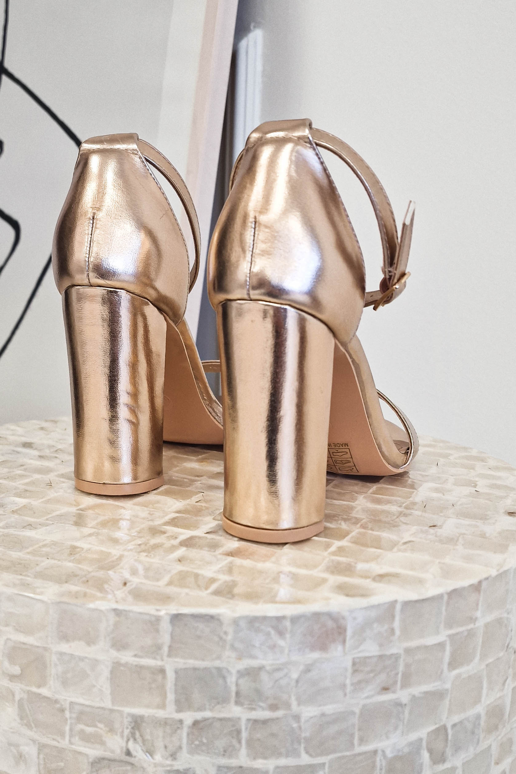 Regina Block Heel Sandals | Rose Gold | Oh Hello Clothing | 36
