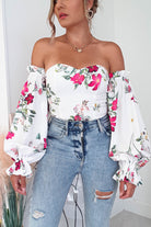 Shani Off The Shoulder Top/Bodysuit | Mixed Print | Oh Hello Clothing | XS (6)