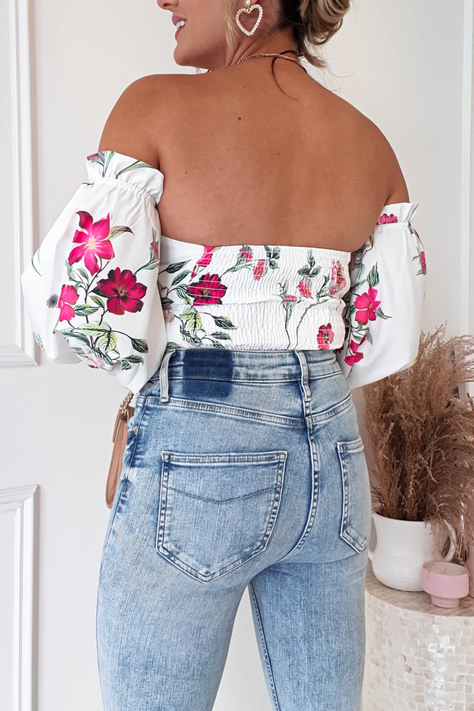 Shani Off The Shoulder Top/Bodysuit | Mixed Print | Oh Hello Clothing | XS (6)