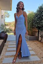 Solana Glitter Bodycon Gown | Blue | Oh Hello Clothing | XS (6)